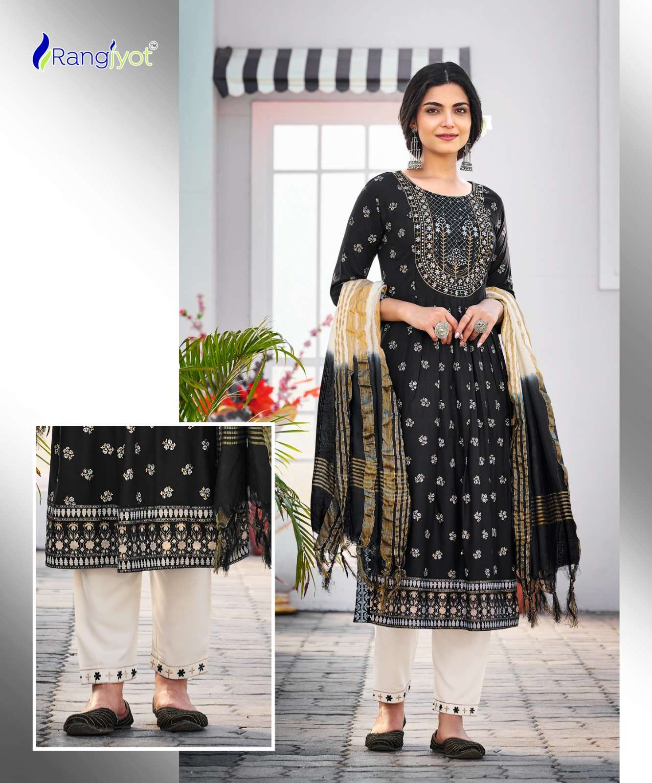 rangmanch vol-2 by rangjyot stylish look designer kurtis catalogue manufacturer surat