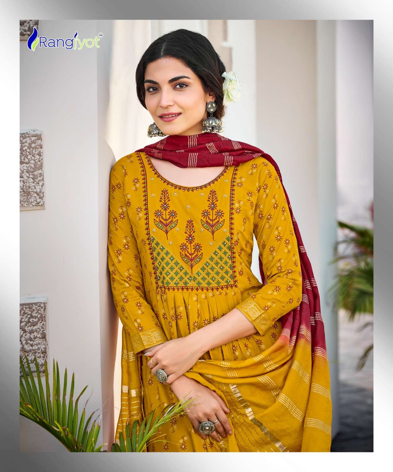 rangmanch vol-2 by rangjyot stylish look designer kurtis catalogue manufacturer surat