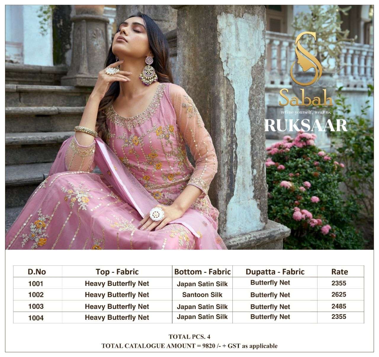 ruksaar by sabah exclusive designer party wear dress new catalogue surat 