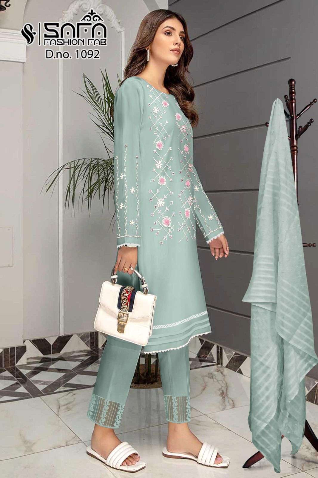 safa fashion fab 1092 pure georgette designer work pakistani readymade  salwar kameez surat