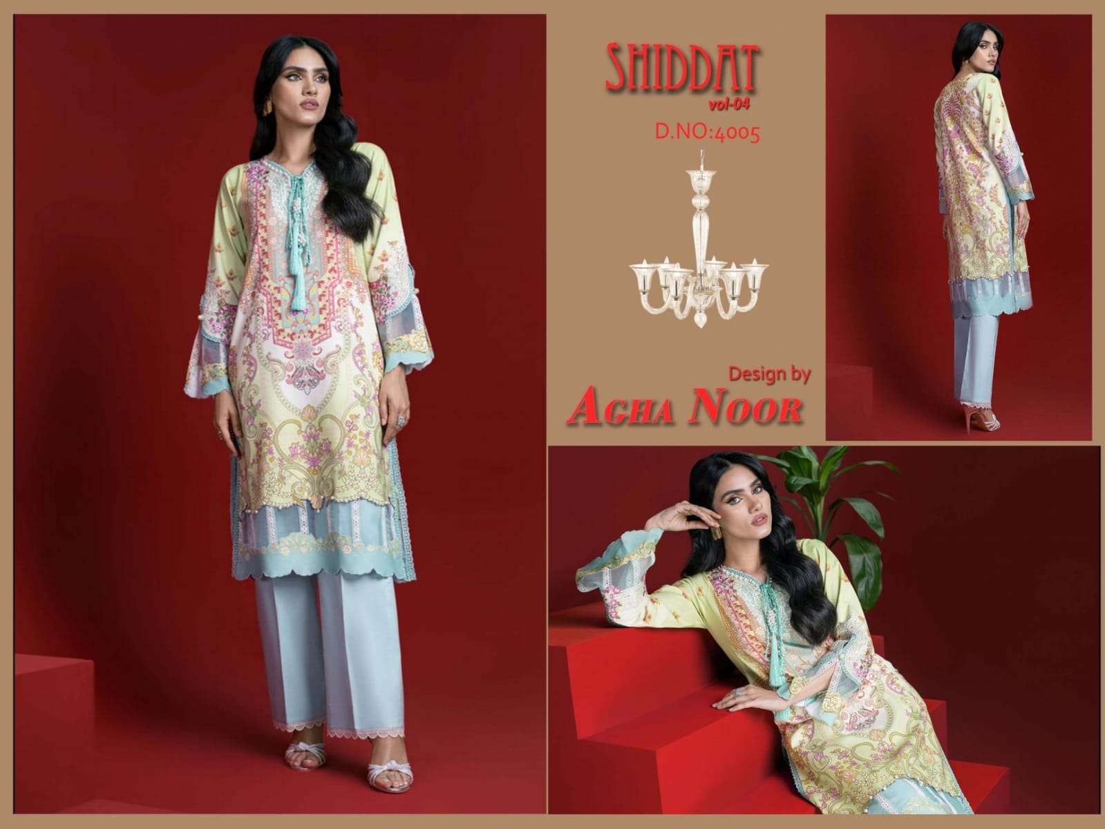 shiddat vol-4 by agha noor fancy designer kurtis catalogue wholesaler surat 