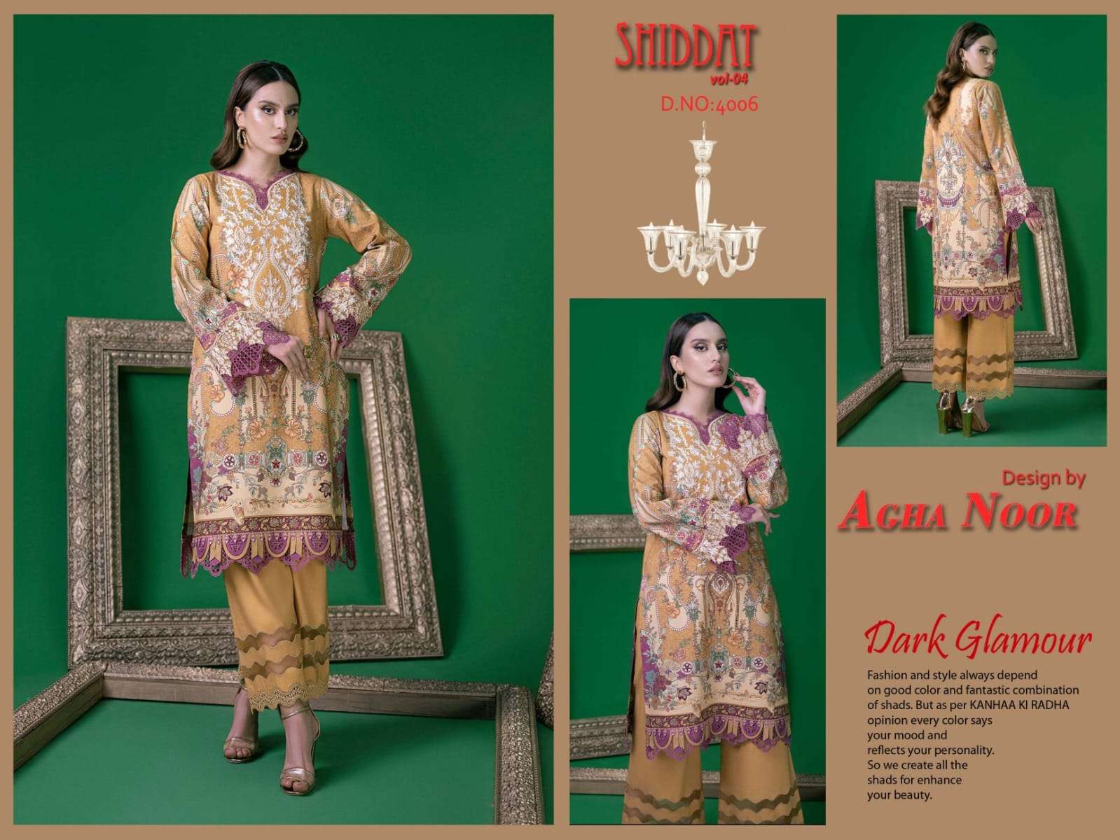 shiddat vol-4 by agha noor fancy designer kurtis catalogue wholesaler surat 