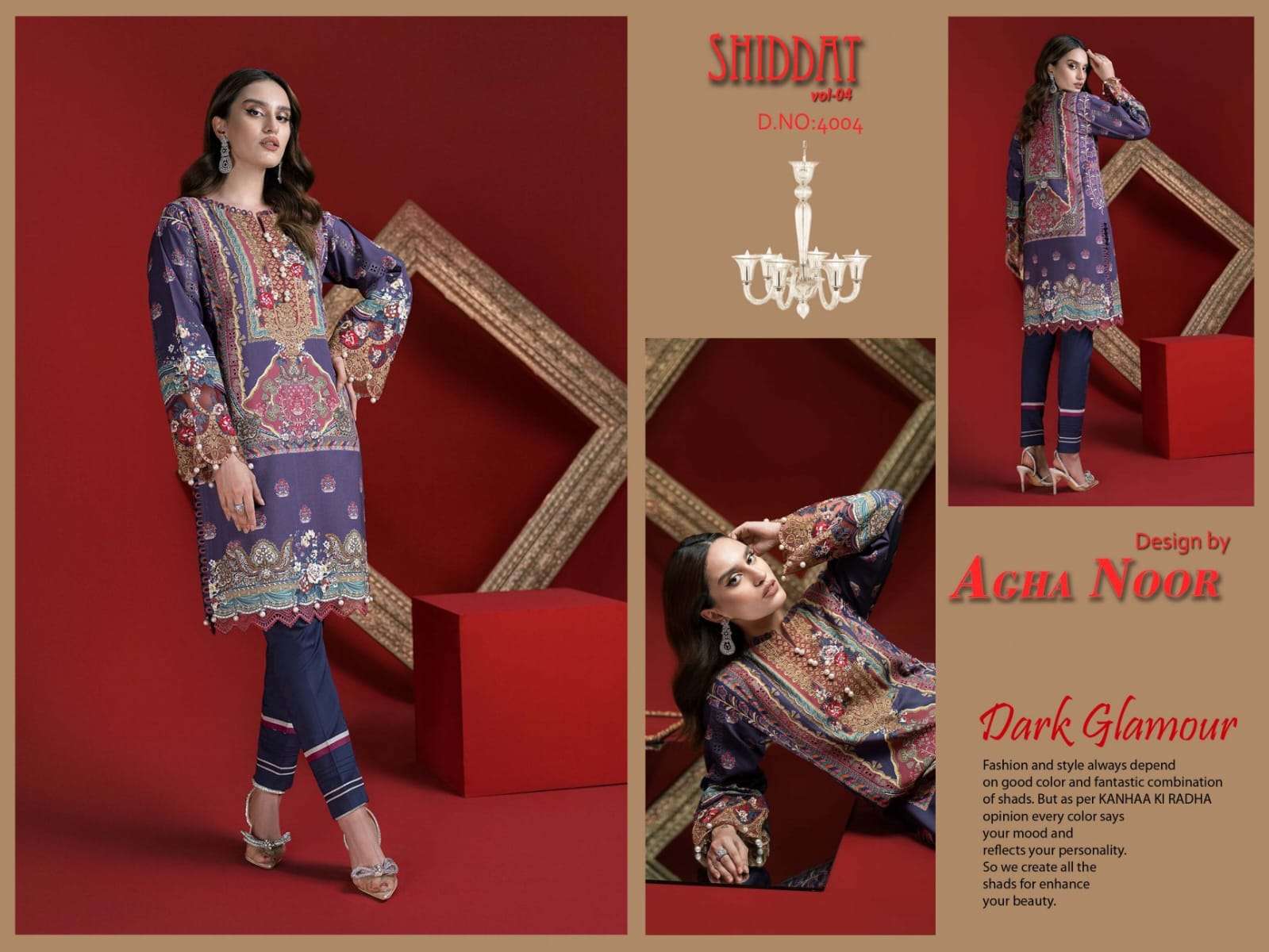 shiddat vol-4 by agha noor fancy designer kurtis catalogue wholesaler surat 