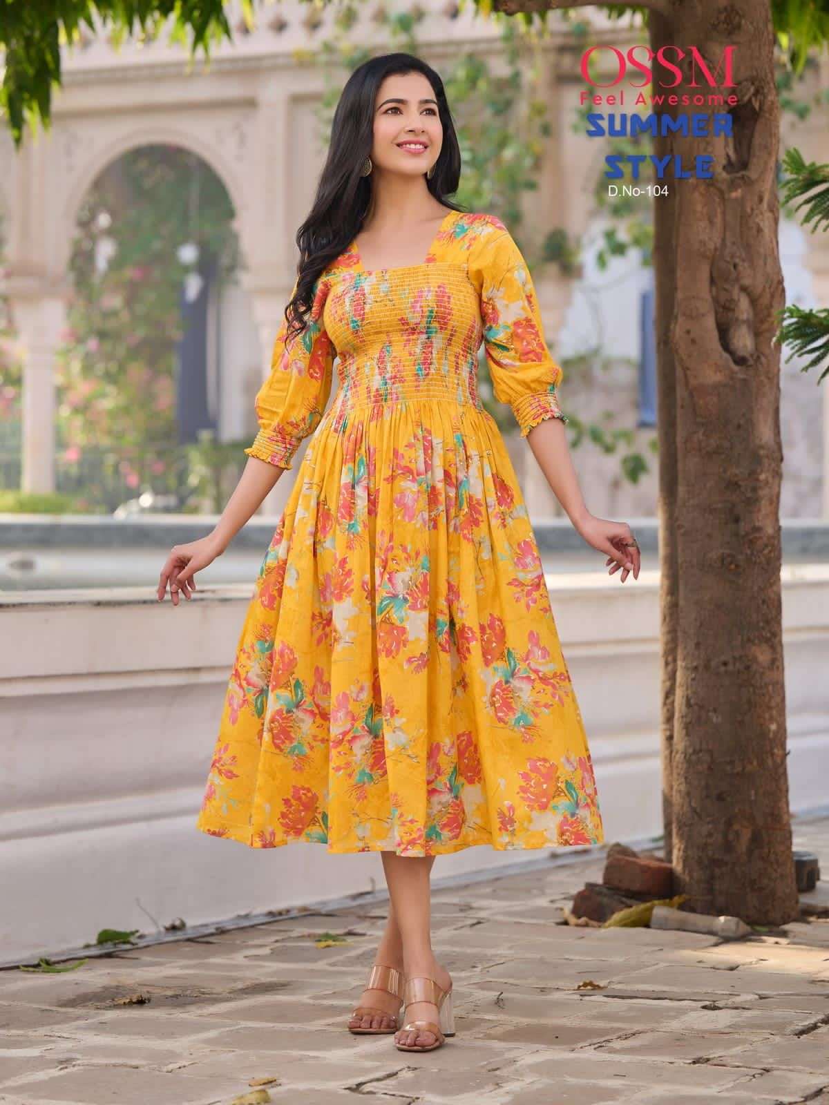 summer style by ossm trendy designer flair style kurtis latest catalogue surat