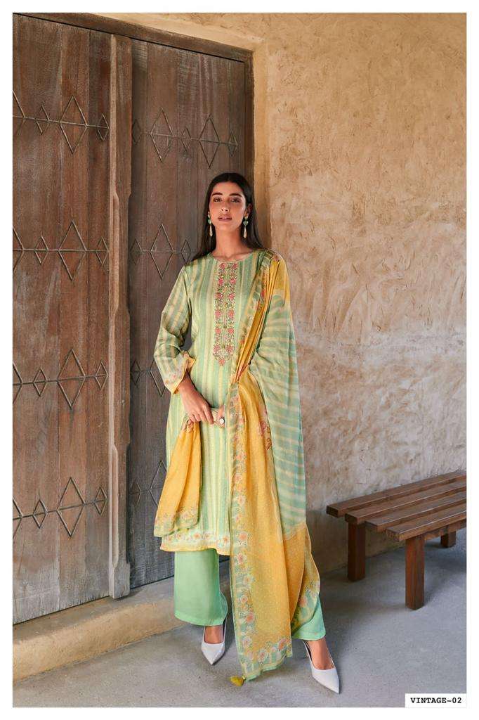 vintage catalogue by varsha fashion linen digital printed fancy designer wear dress material collection surat