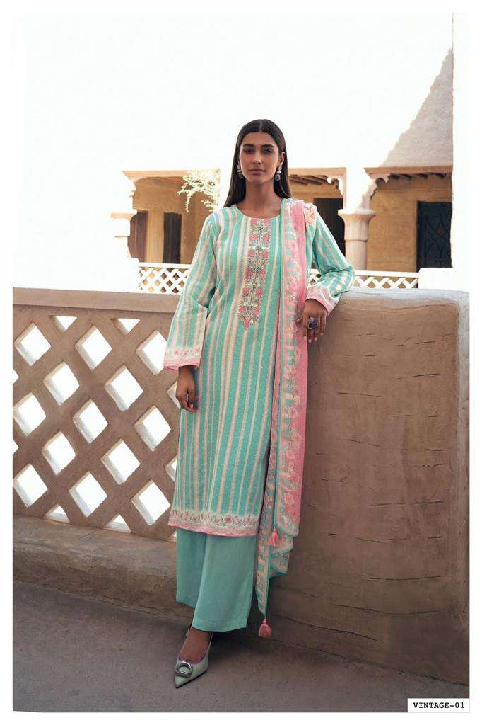 vintage catalogue by varsha fashion linen digital printed fancy designer wear dress material collection surat