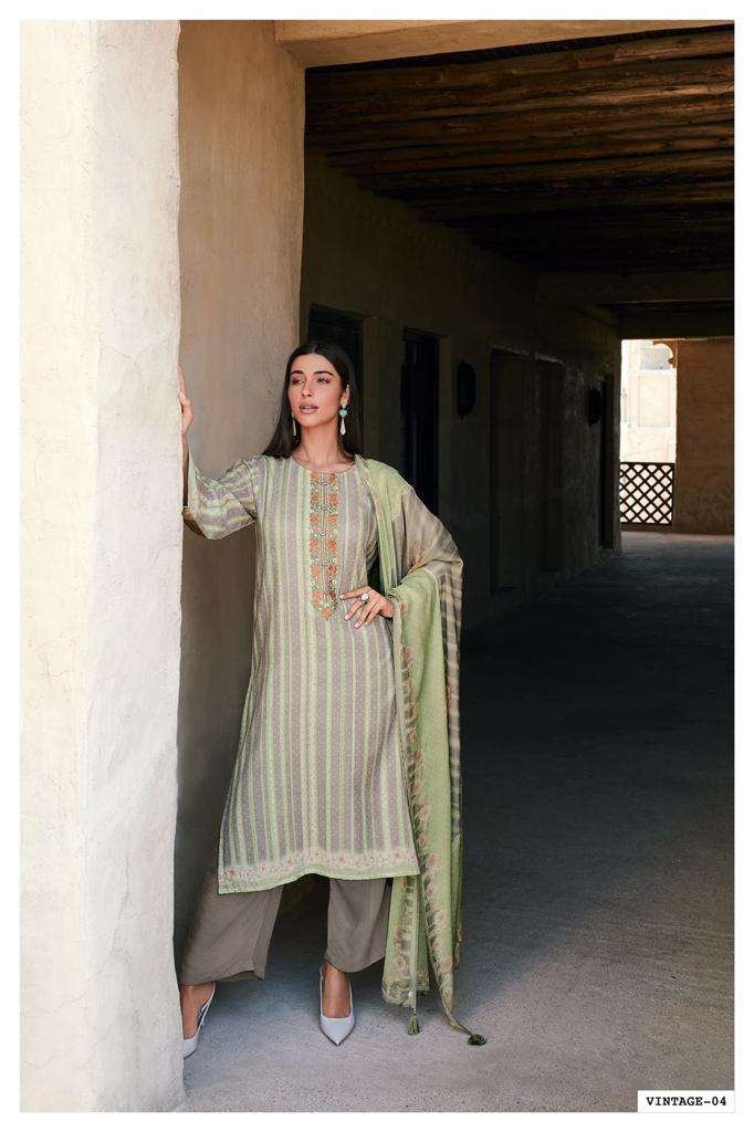 vintage catalogue by varsha fashion linen digital printed fancy designer wear dress material collection surat