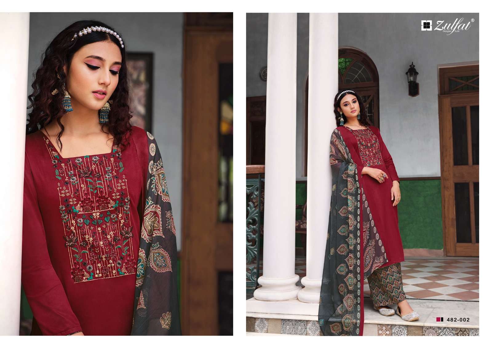 Buy Damini Pure Heavy Jam Cotton Dress Material Online - Zulfat Designer  Suits