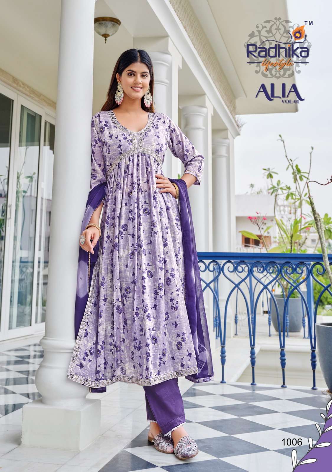 alia vol-1 by radhika lifestyle latest designer kurti pant dupatta catalogue manufacturer surat
