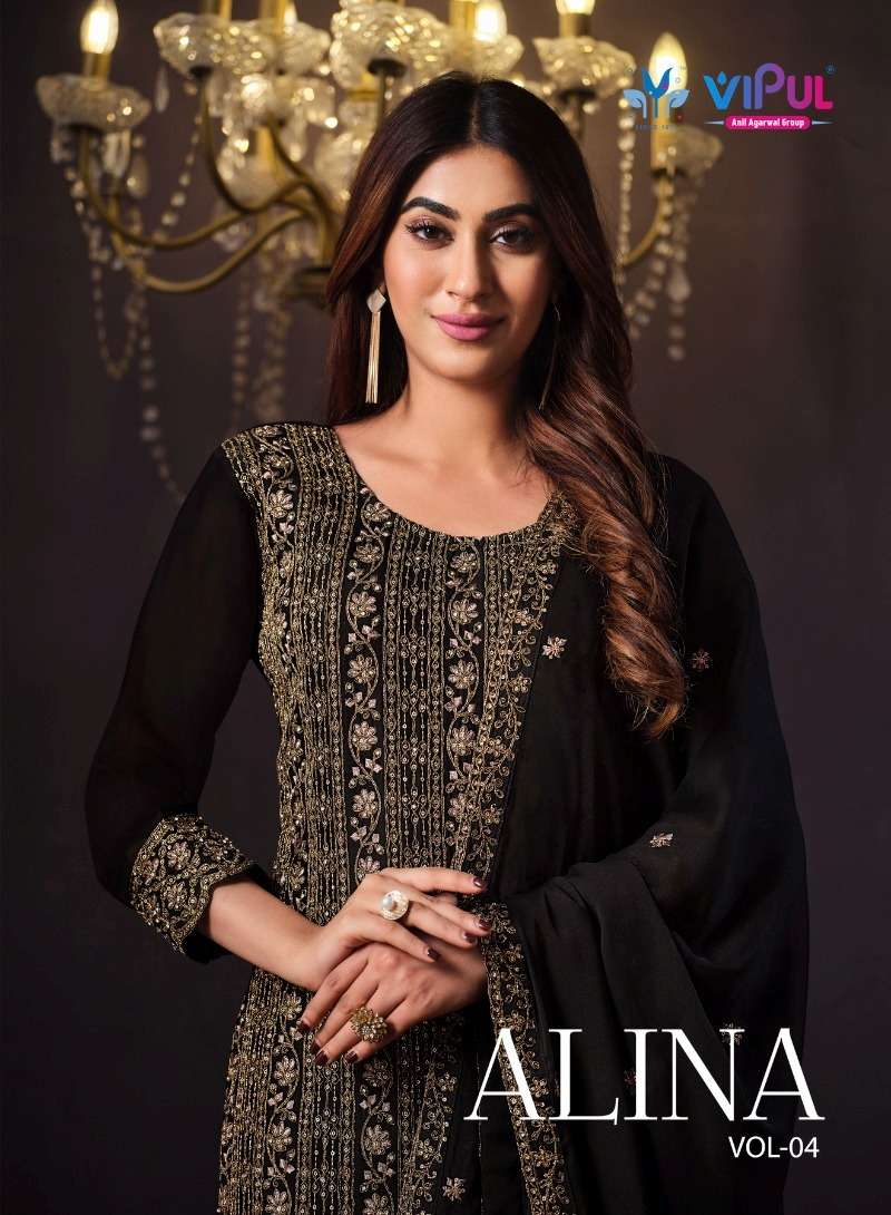 alina vol-4 by vipul fashion function special designer salwar suits latest catalogue design 2023