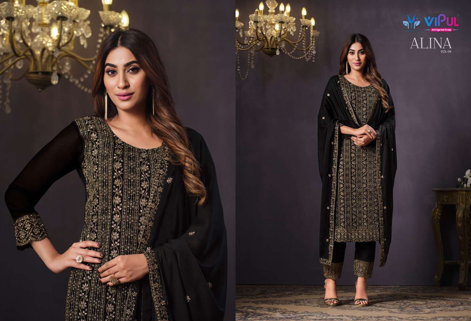 alina vol-4 by vipul fashion function special designer salwar suits latest catalogue design 2023