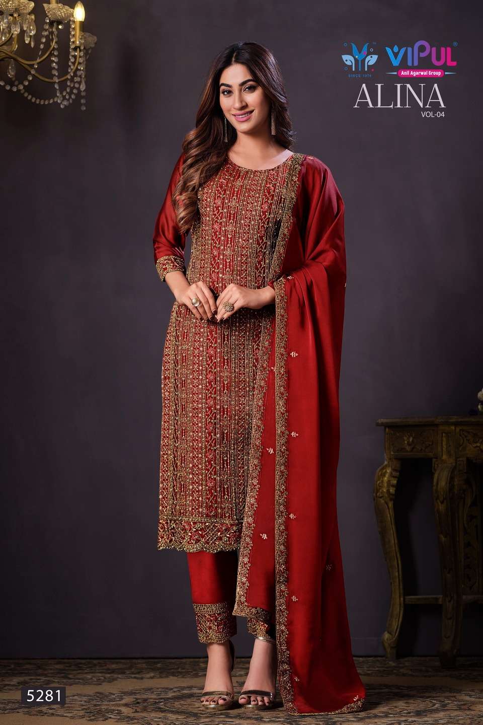 alina vol-4 by vipul fashion function special designer salwar suits latest catalogue design 2023