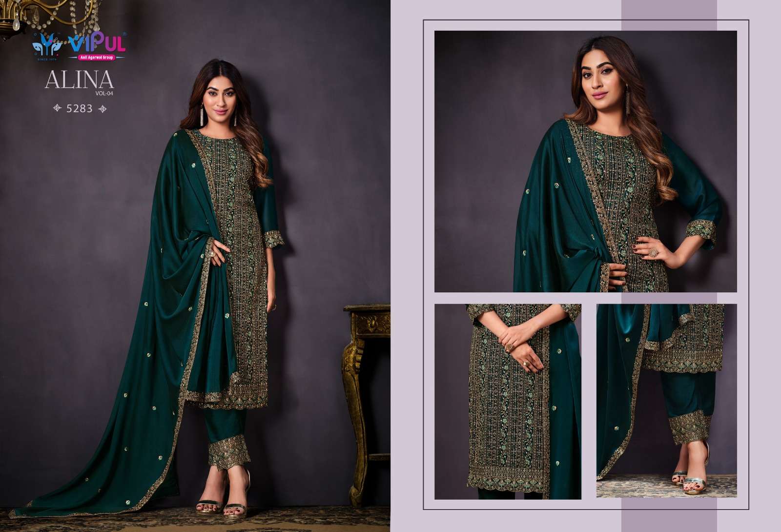 alina vol-4 by vipul fashion function special designer salwar suits latest catalogue design 2023