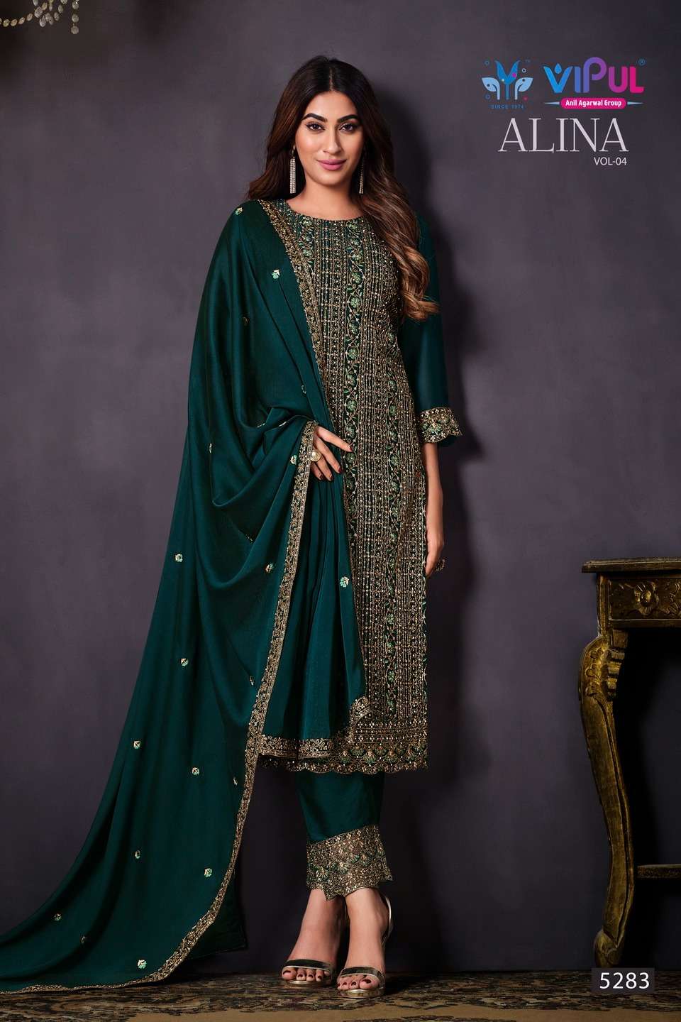 alina vol-4 by vipul fashion function special designer salwar suits latest catalogue design 2023