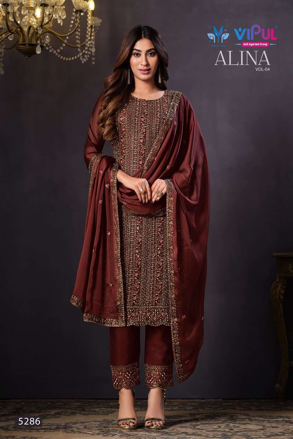alina vol-4 by vipul fashion function special designer salwar suits latest catalogue design 2023