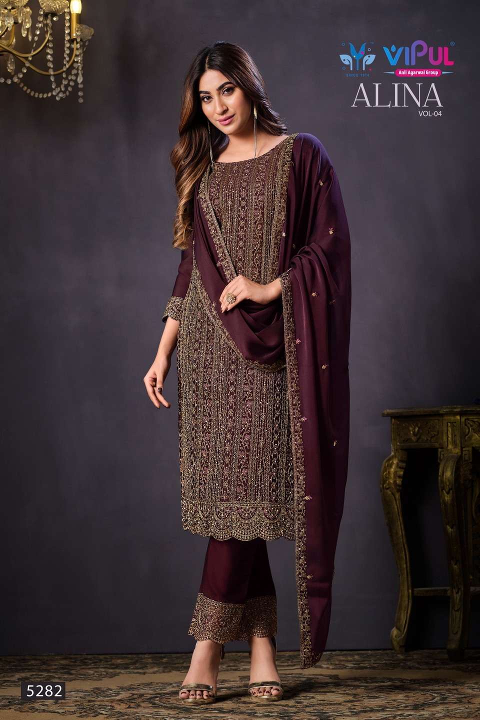alina vol-4 by vipul fashion function special designer salwar suits latest catalogue design 2023