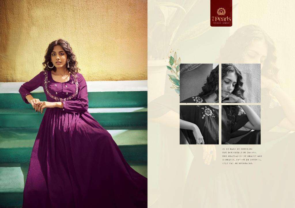 festiva by 7 pearls fancy designer georgette fabric kurtis catalogue manufacturer surat