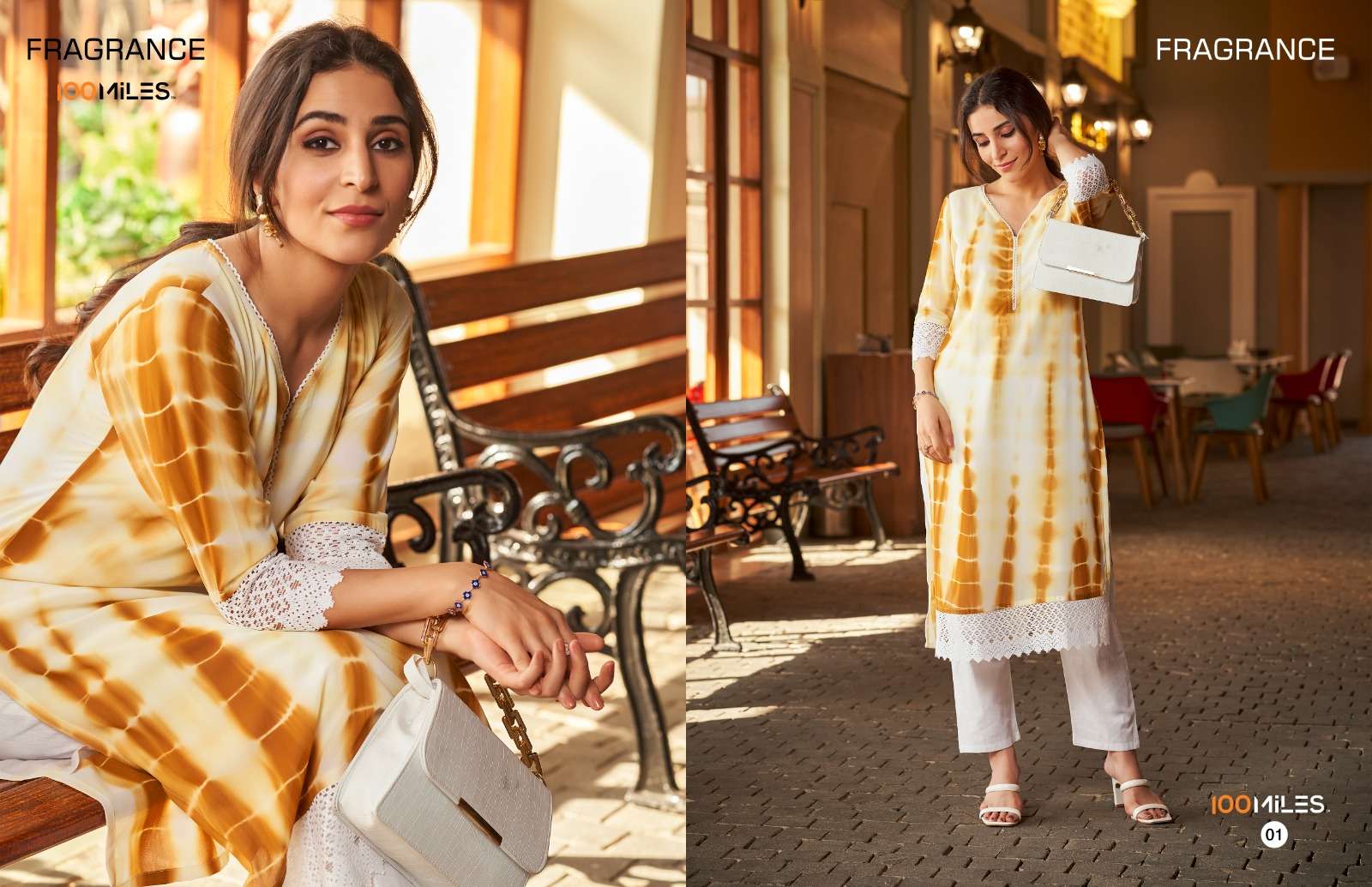 fragrance by 100 miles premium georgette pakistani style kurtis catalogue online market surat 