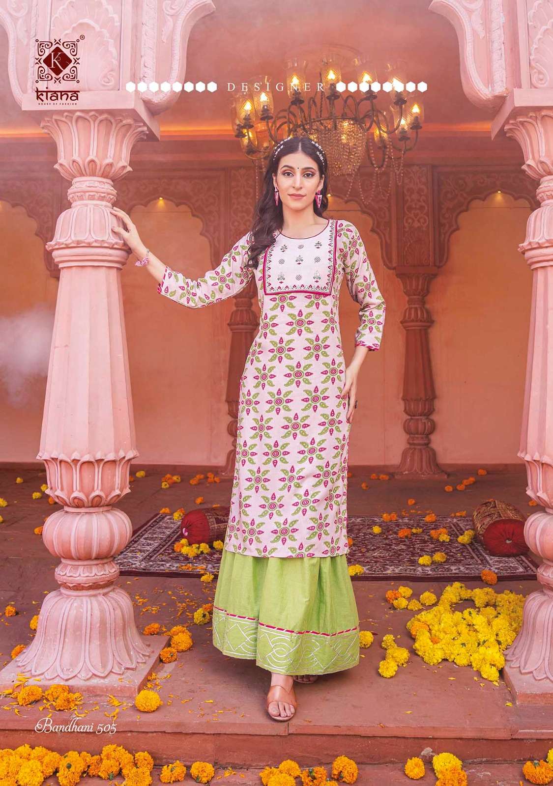 Buy Casual Wear Pink Bandhani Printed Chanderi Kurti Online From Surat  Wholesale Shop.