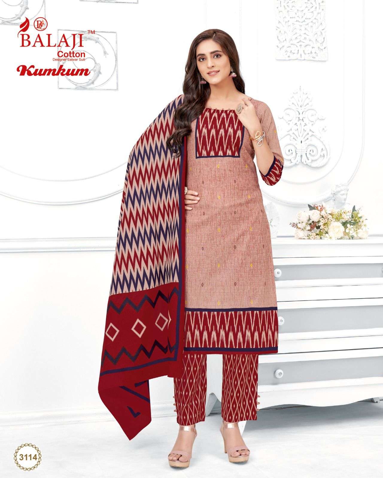 Balaji cotton top churidar materials wholesale