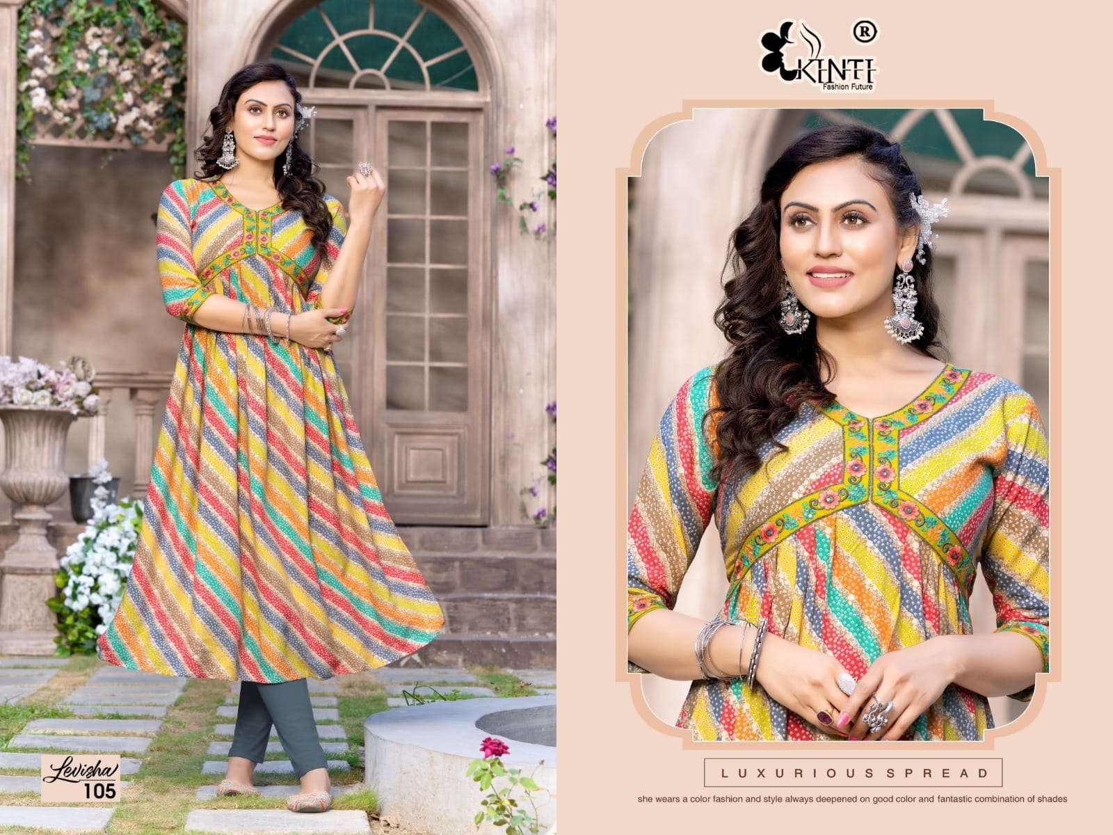 levisha by kinti fashion aliya cut latest designer kurtis catalogue wholesale price surat 