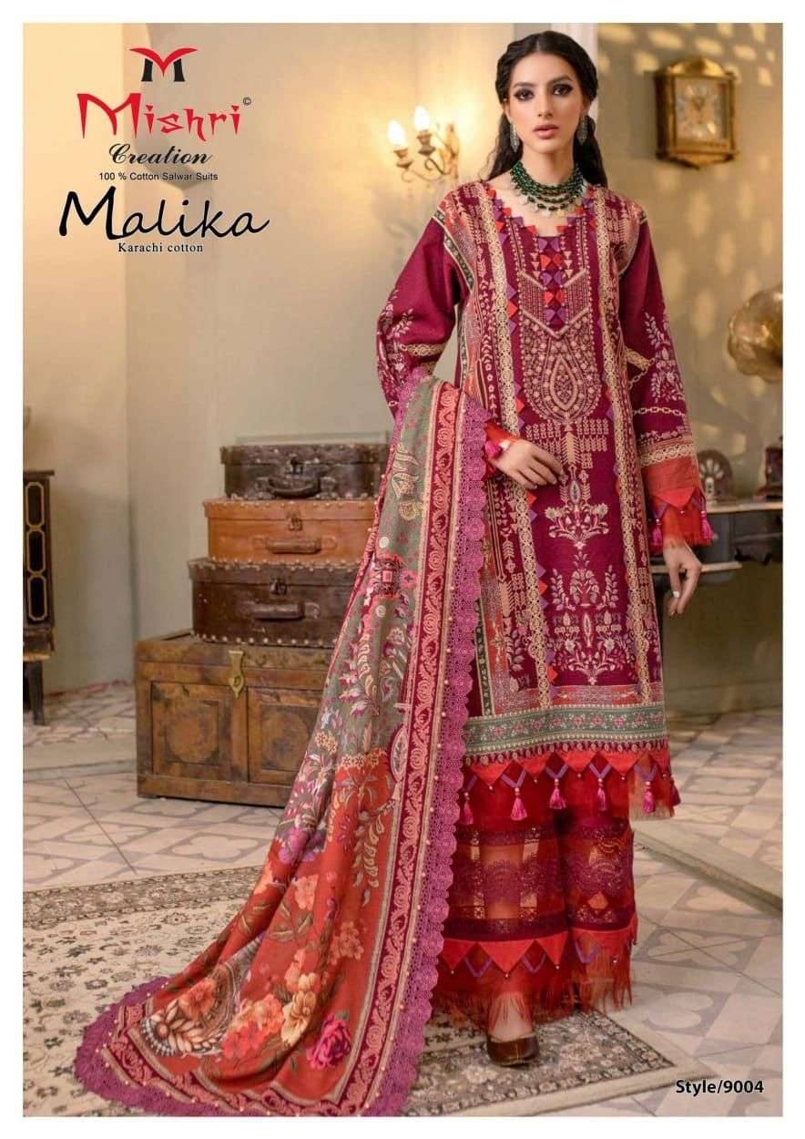 malika vol-9 by mishri creation karachi style designer pakistani salwar suits catalogue design 2023