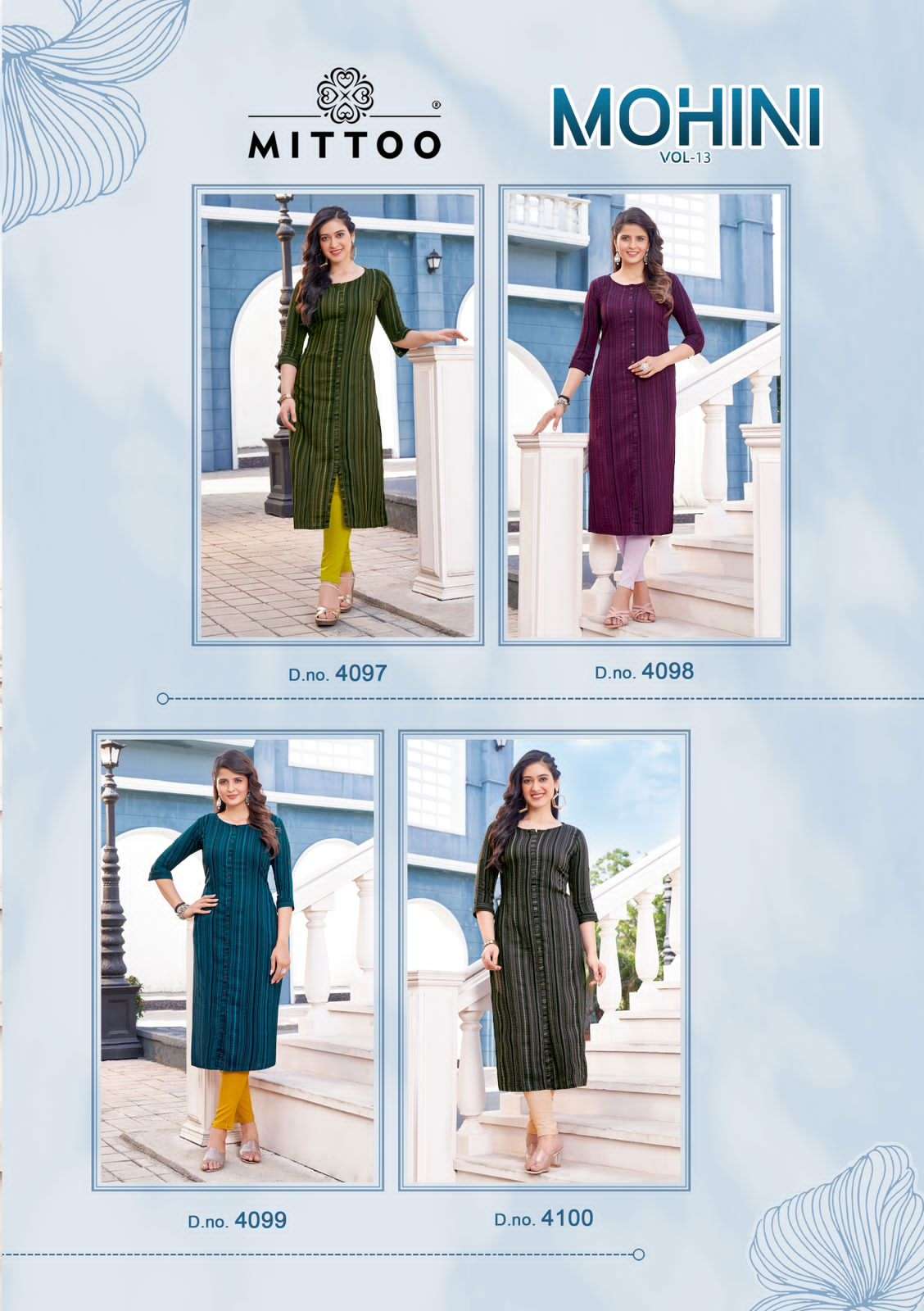 mohini vol-13 by mittoo trendy designer kurtis catalogue wholesaler surat 