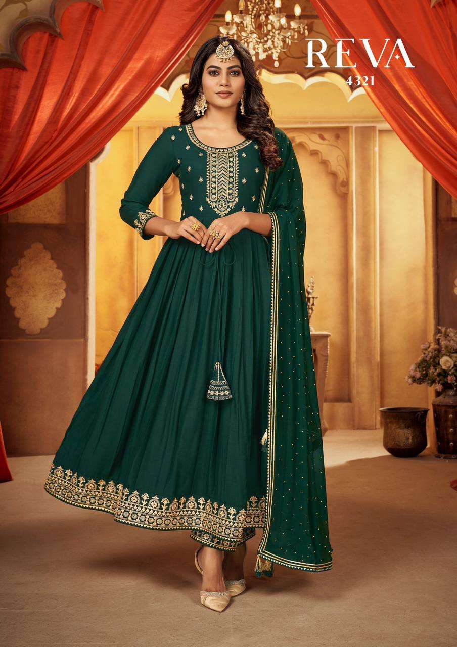 reva by rangoon party wear designer kurtis catalogue manufacturer surat 