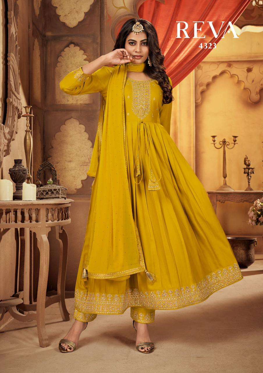 reva by rangoon party wear designer kurtis catalogue manufacturer surat 