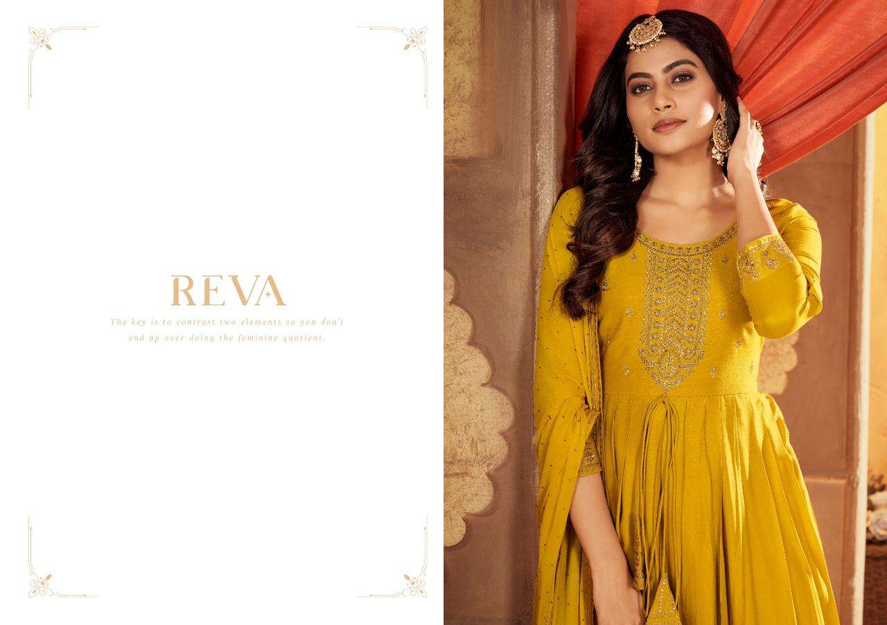 reva by rangoon party wear designer kurtis catalogue manufacturer surat 