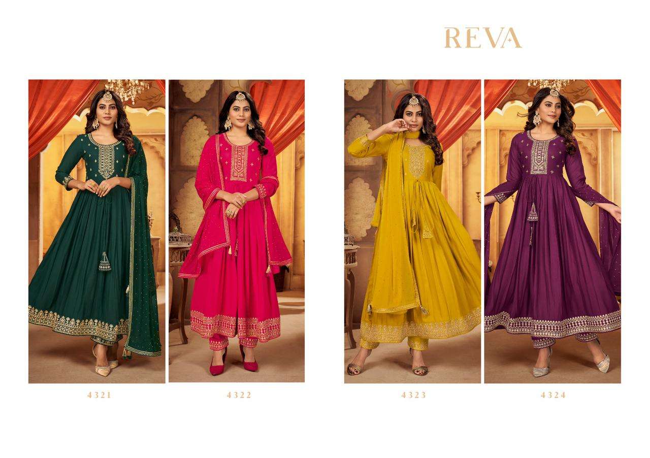 reva by rangoon party wear designer kurtis catalogue manufacturer surat 