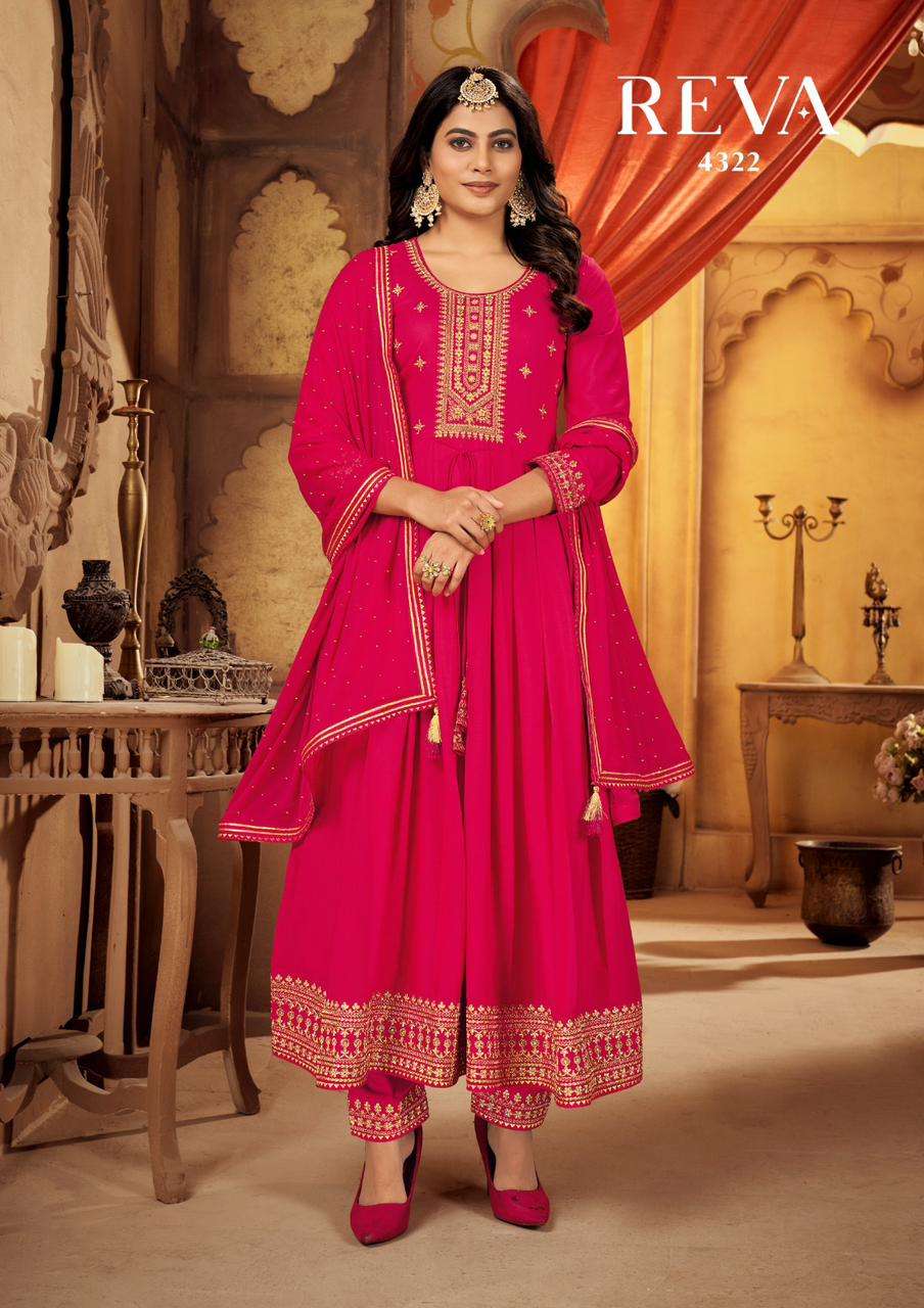 reva by rangoon party wear designer kurtis catalogue manufacturer surat 