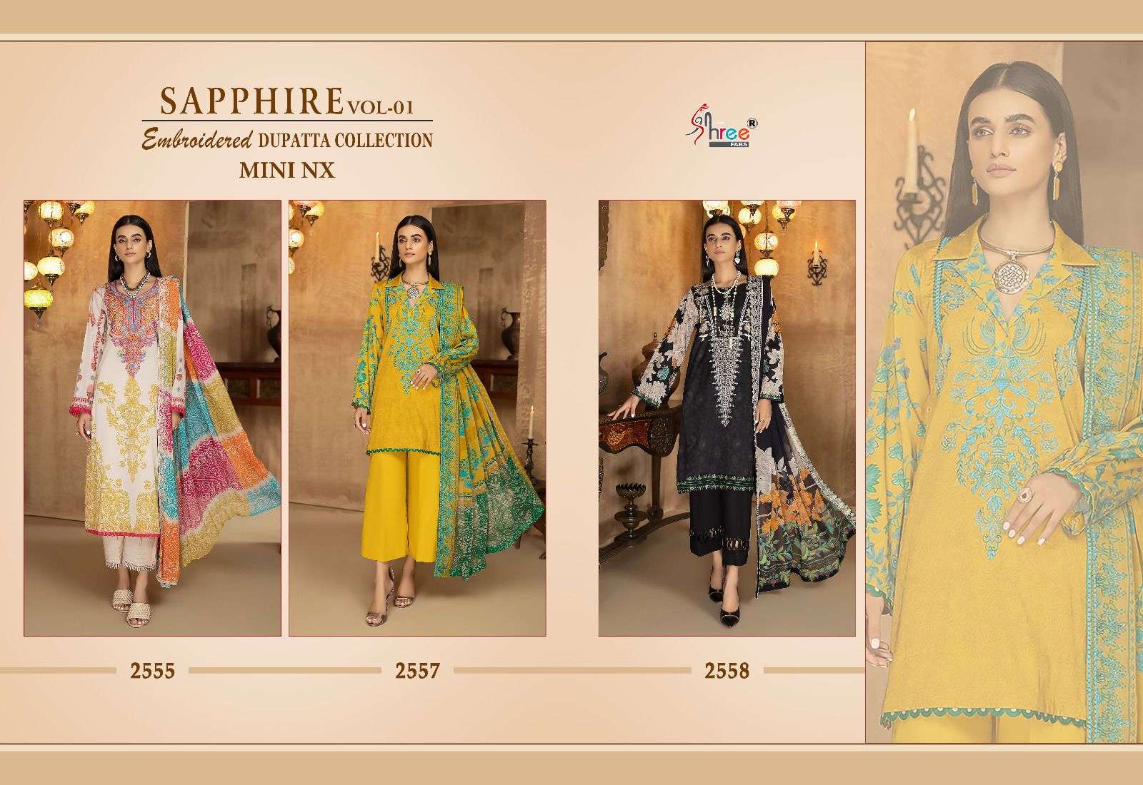 sapphire vol-1 mini nx by shree fab pakistani salwar suits catalogue collection 2023