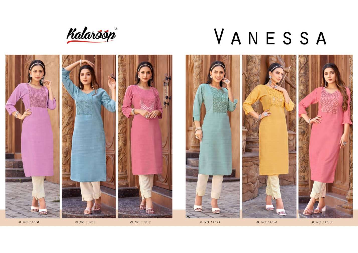 vanessa by kalaroop trendy designer top bottom catalogue wholesale price surat
