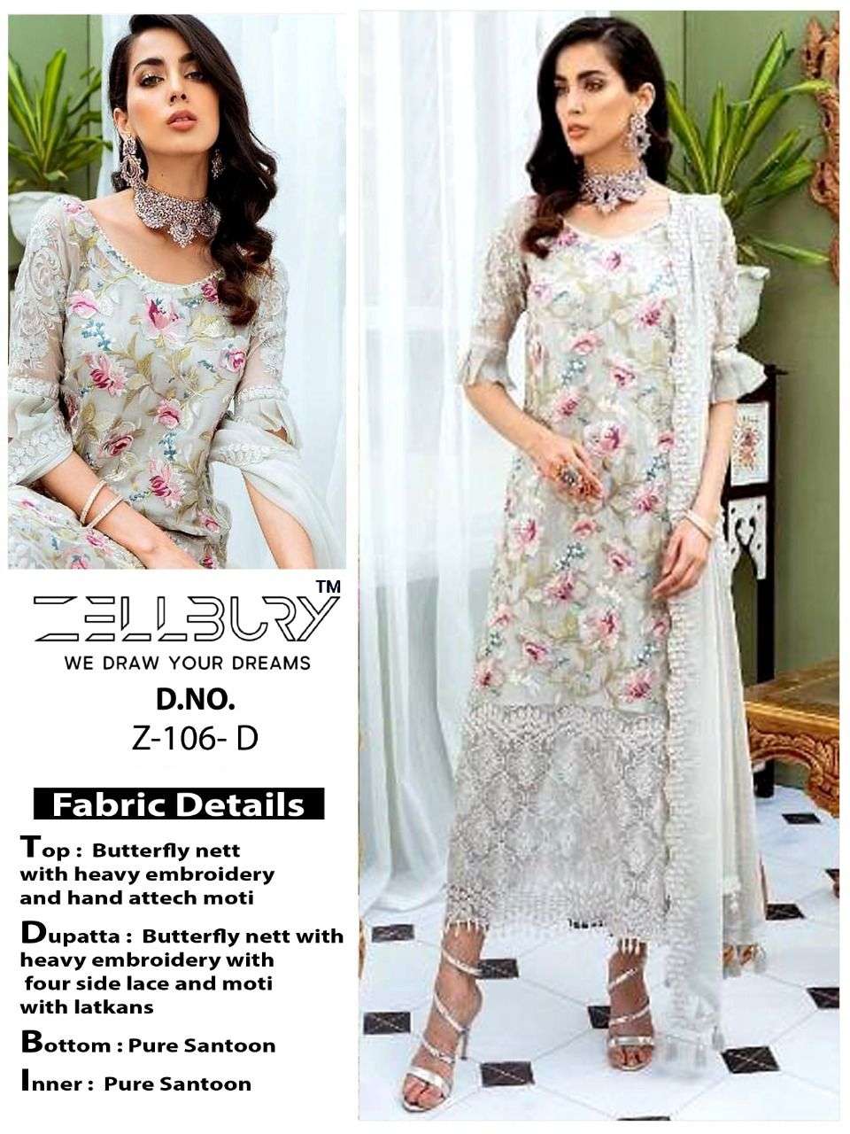 zellbury 106 series readymade designer pakistani salwar suits catalogue manufcturer surat 