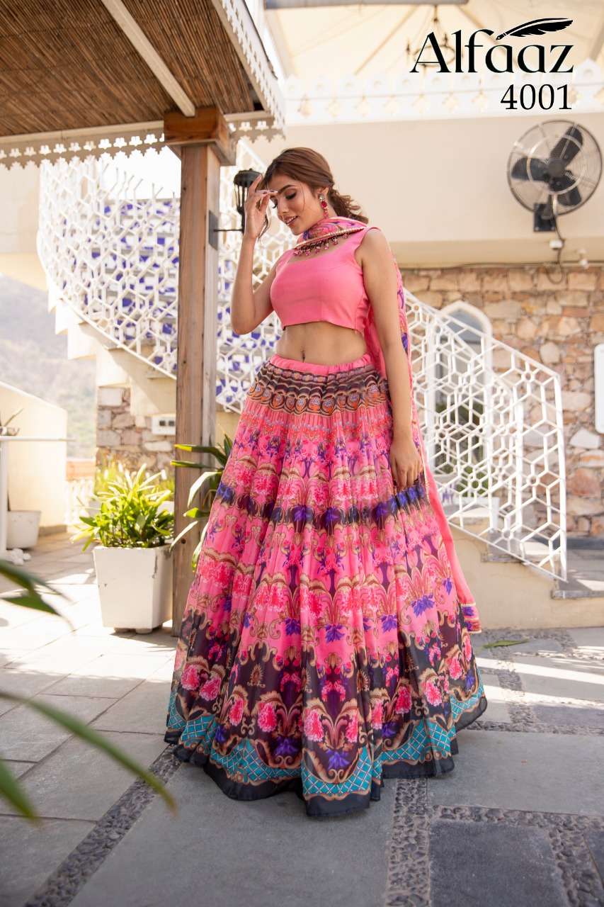 alfaaz vol-4 by alfaaz party wear designer lehenga choli latest catalogue manufacturer surat