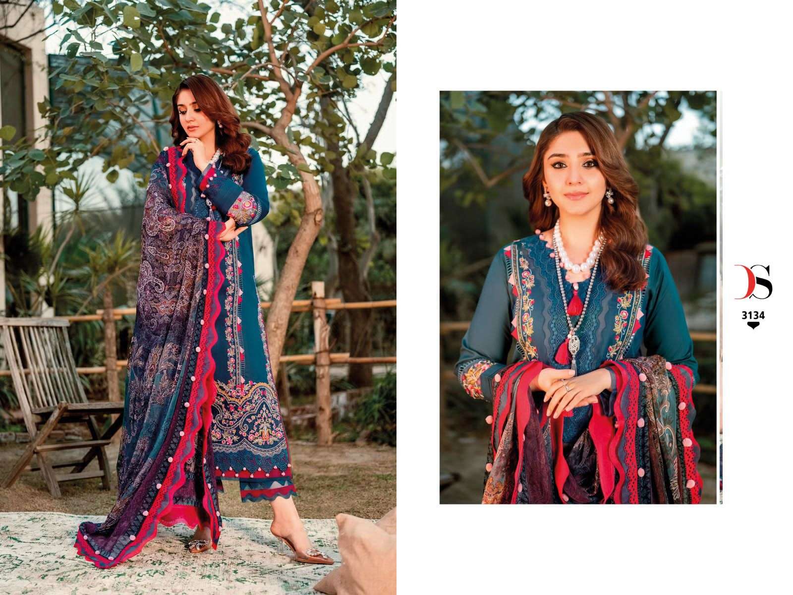 Pakistani lawn suits clearance with chiffon dupatta 2018