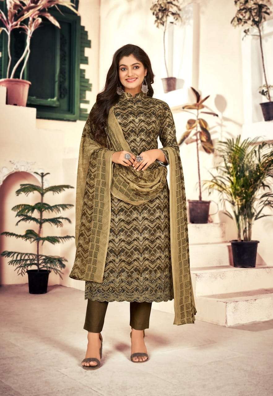 delisha by kavyakala couture digital printed designer dress material catalogue design 2023 