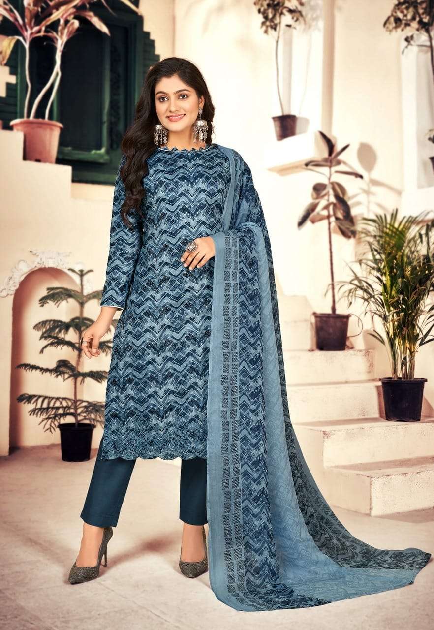 delisha by kavyakala couture digital printed designer dress material catalogue design 2023 