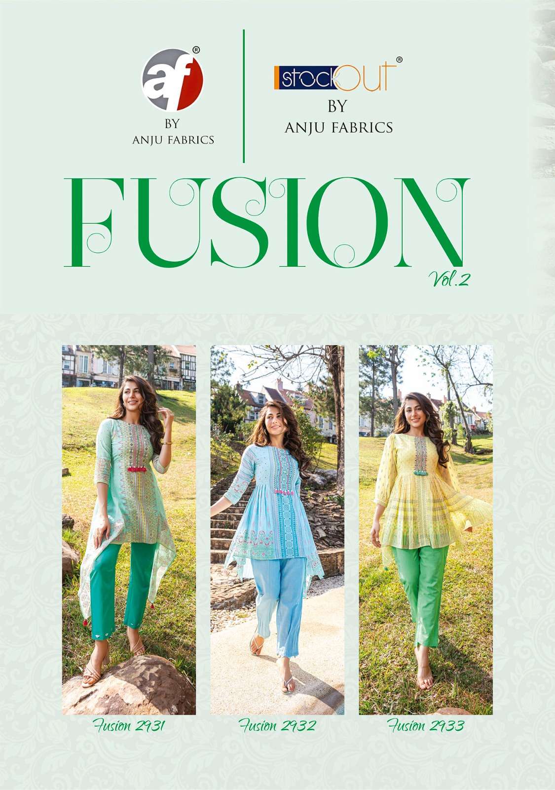 fusion vol-2 by anju fabrics mal cotton designer cord-set collection wholesale price surat