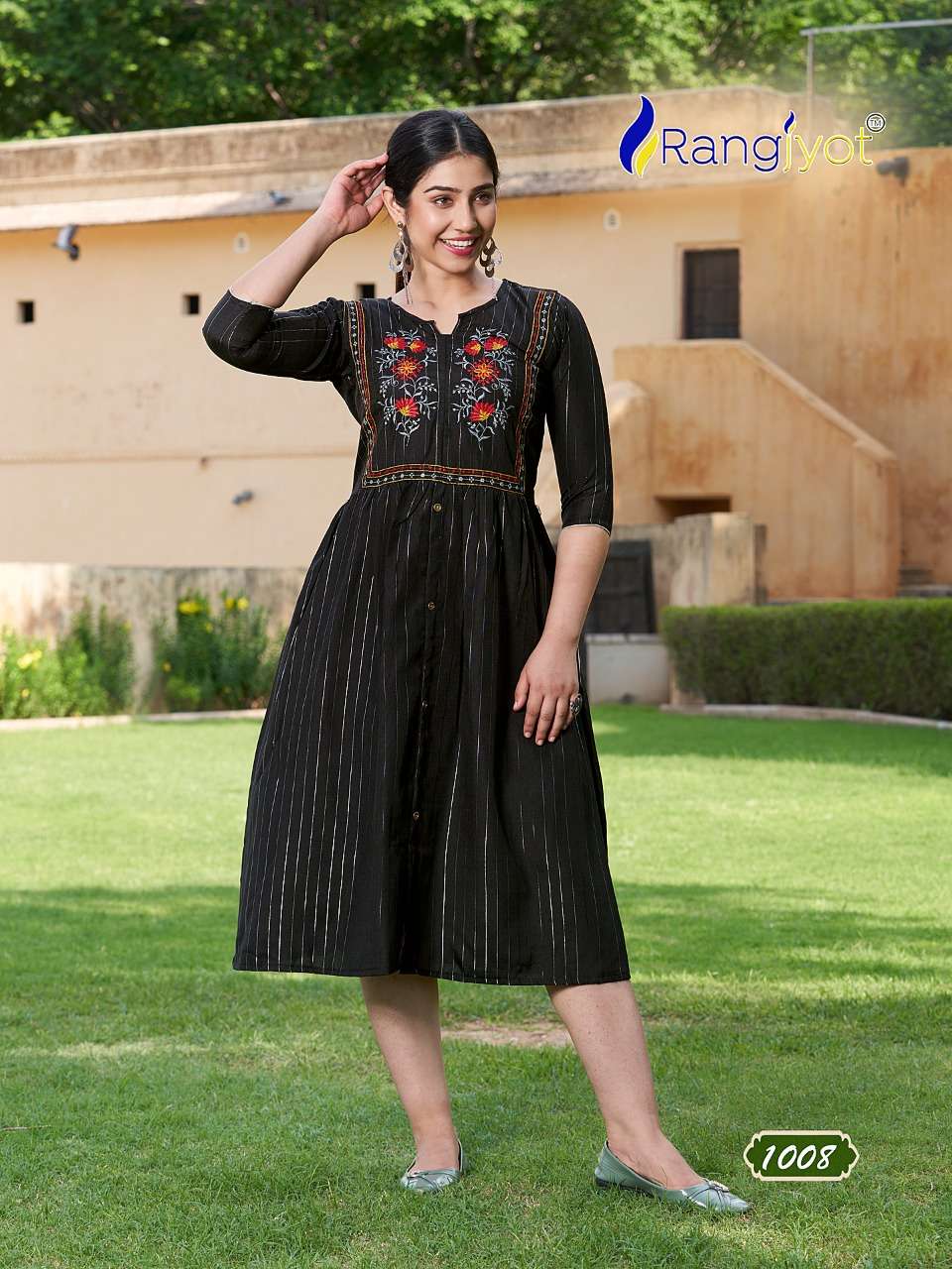 greciya by rangjyot fancy look designer kurtis latest catalogue surat 