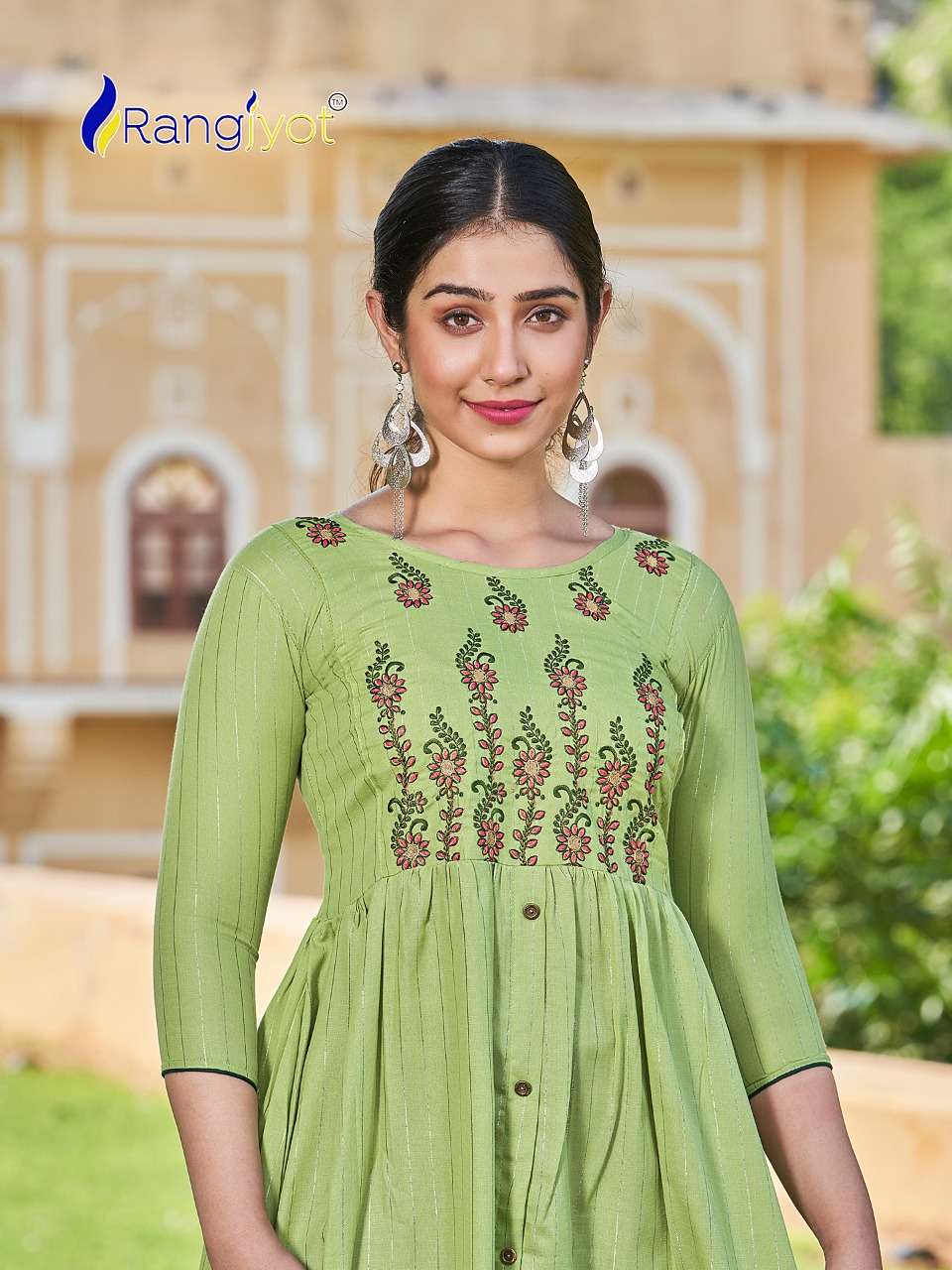greciya by rangjyot fancy look designer kurtis latest catalogue surat 