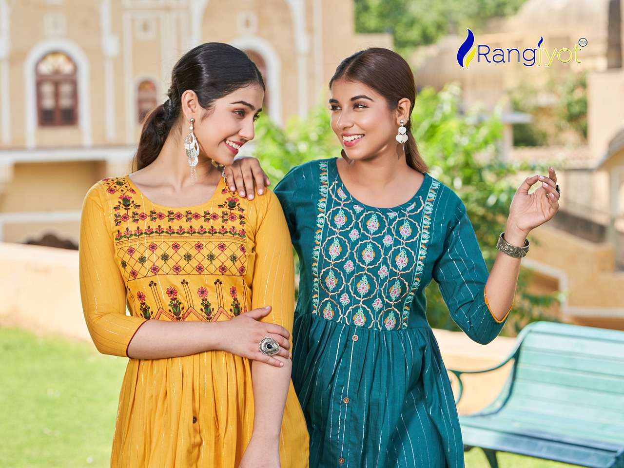 greciya by rangjyot fancy look designer kurtis latest catalogue surat 