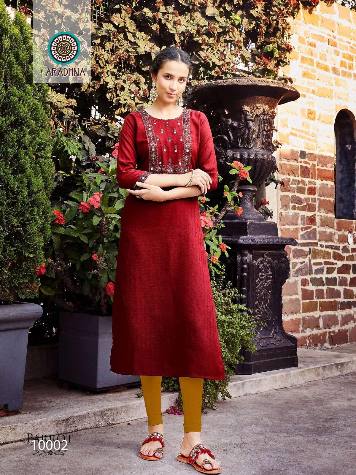 parrot vol-10 by aradhna fancy designer kurtis catalogue wholesaler surat 