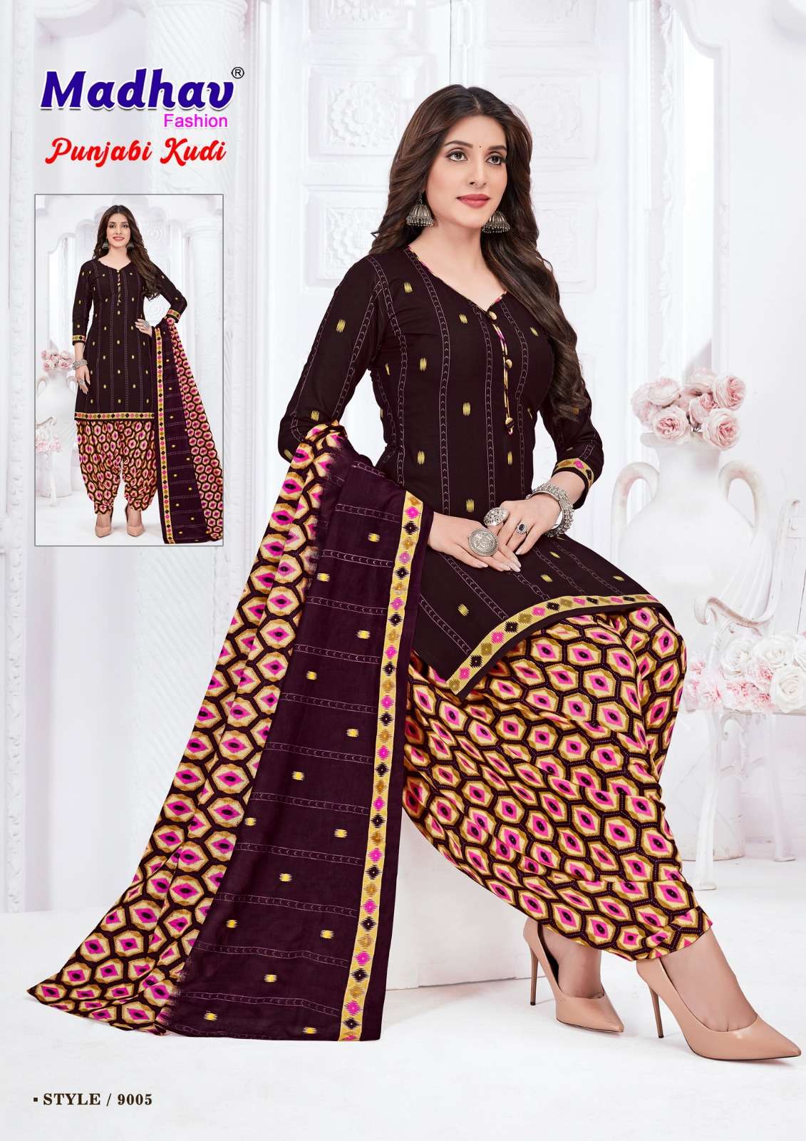 punjabi kudi vol-9 by madhav fashion pure cotton designer dress material catalogue wholesale supplier surat 