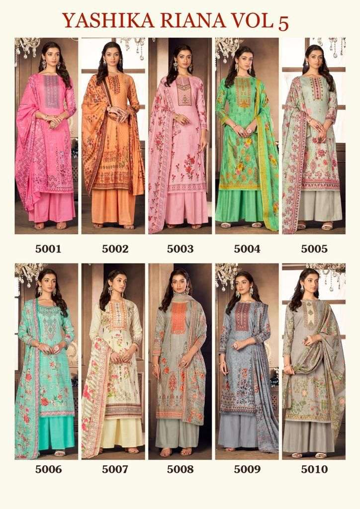 riana vol-5 by yashika trends fancy designer salwar suits catalogue online dealer surat