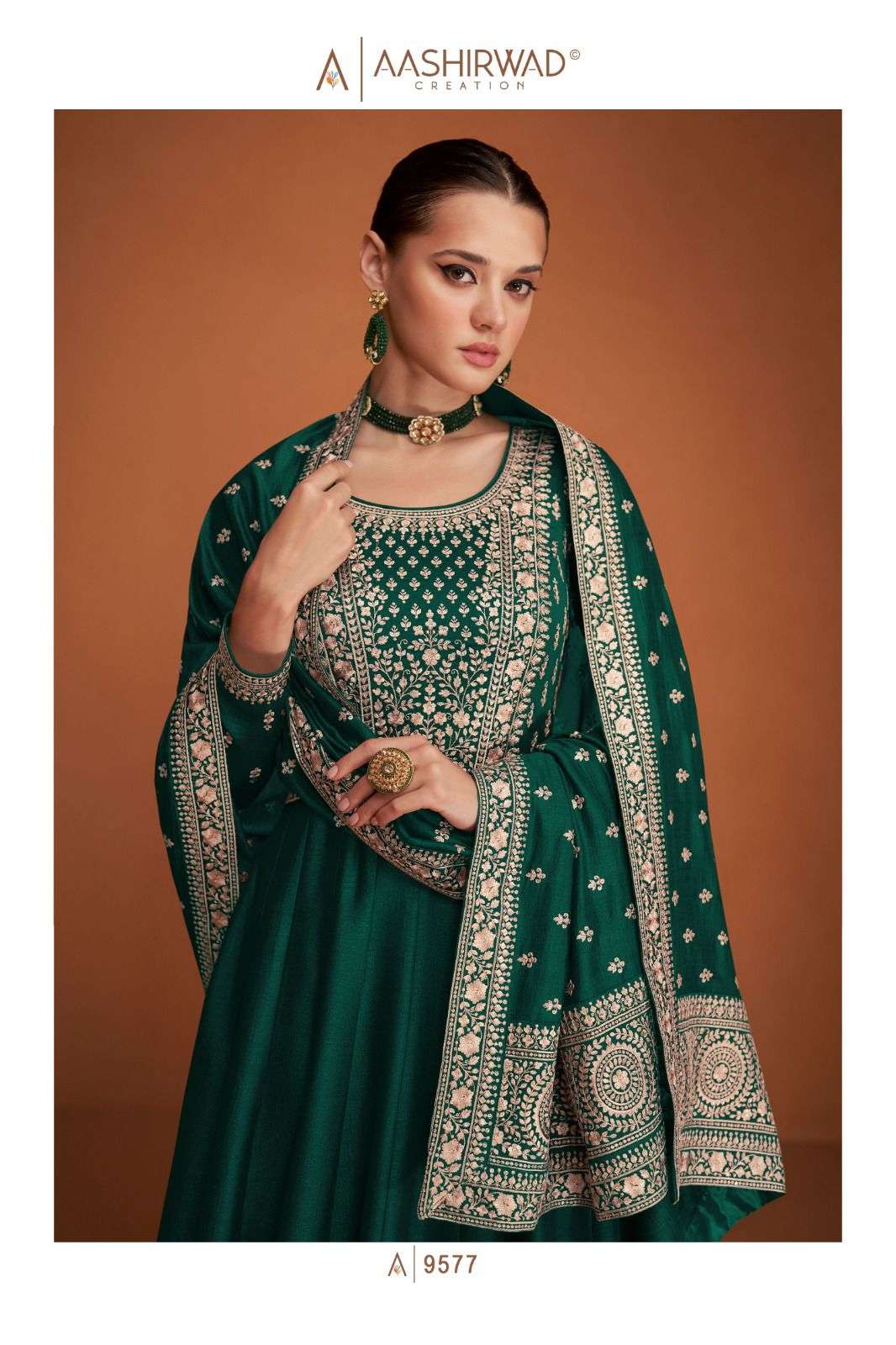 veera by aashirwad creation stylish look designer party wear dress latest catalogue design 2023 