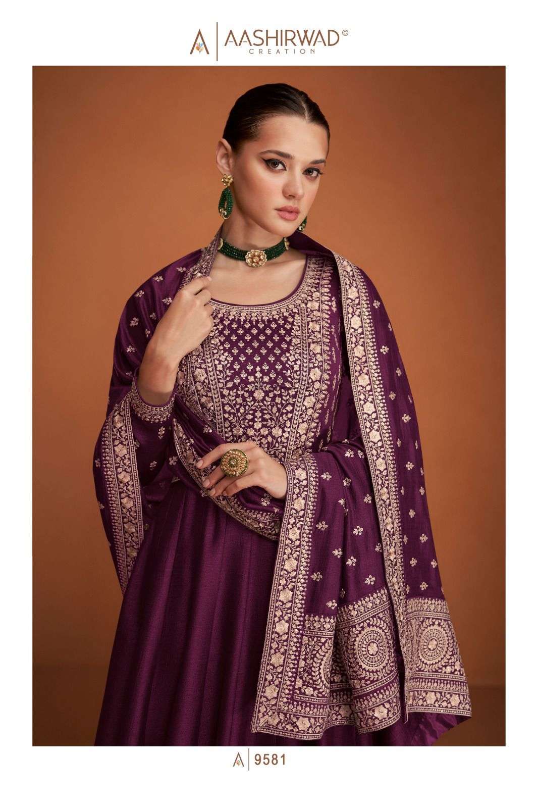 veera by aashirwad creation stylish look designer party wear dress latest catalogue design 2023 