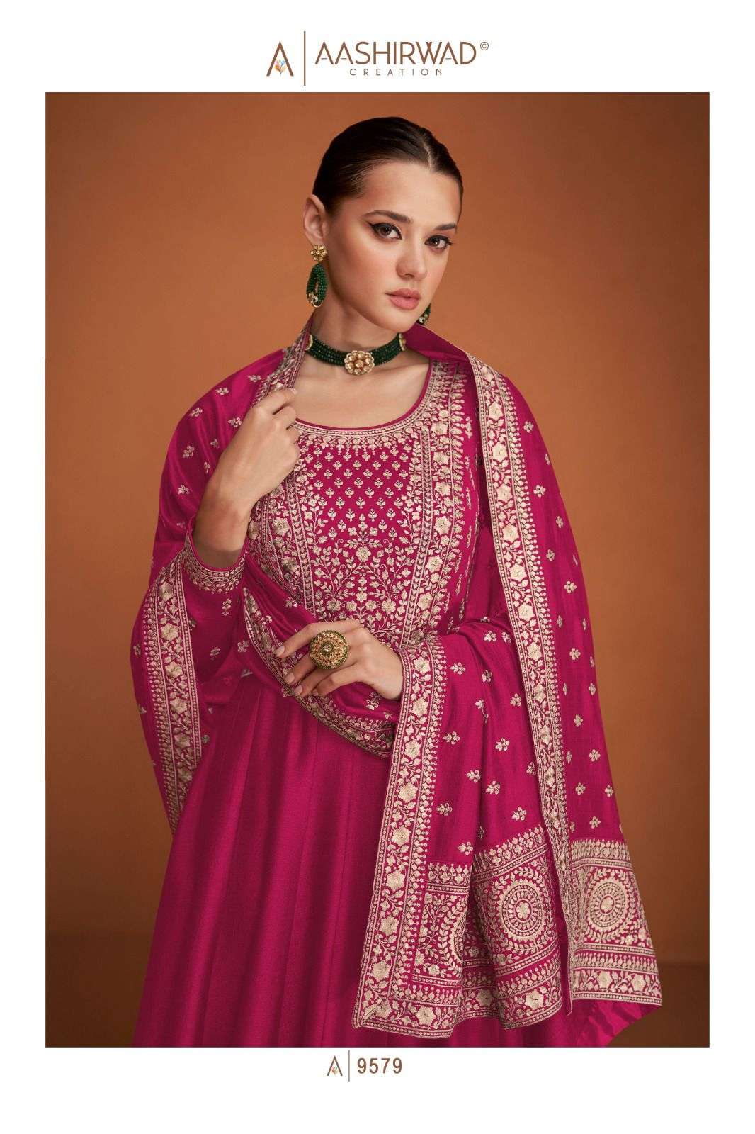 veera by aashirwad creation stylish look designer party wear dress latest catalogue design 2023 
