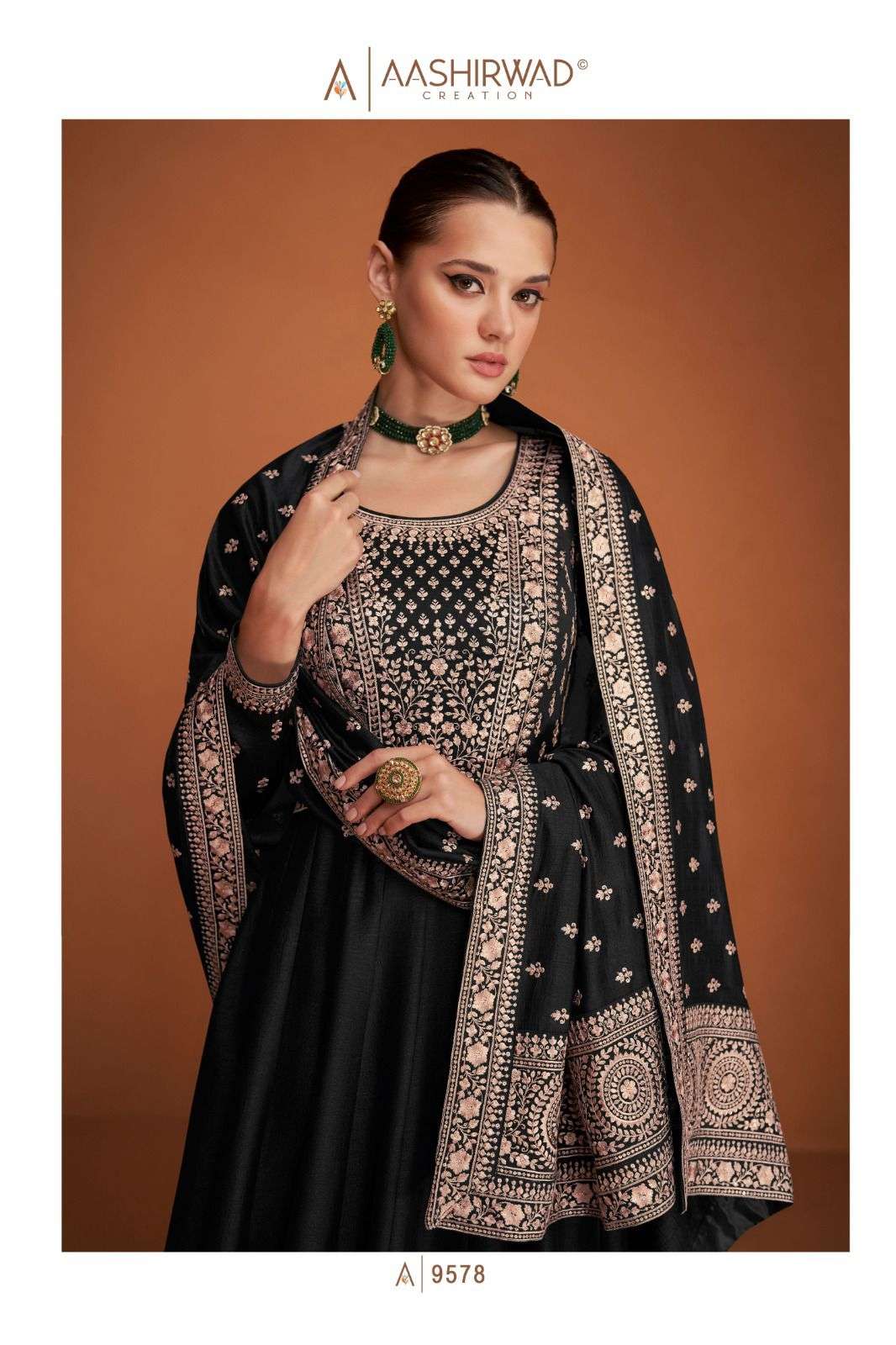 veera by aashirwad creation stylish look designer party wear dress latest catalogue design 2023 